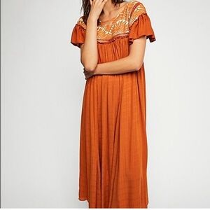 Anthropologie orange dress